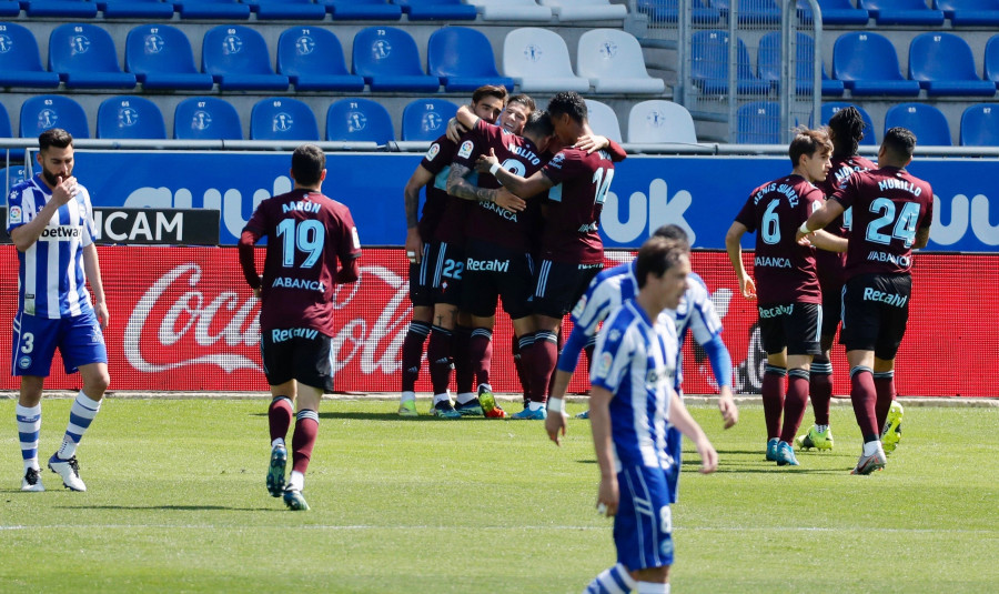 Al Celta le bastó la primera parte para asaltar Mendizorroza