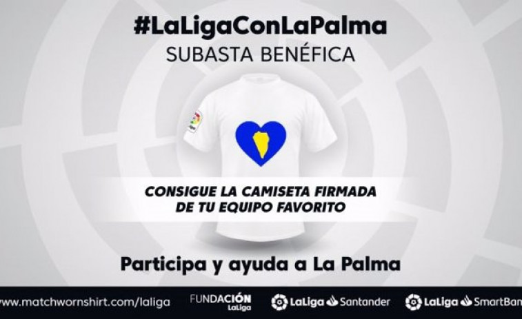 LaLiga promueve una subasta benéfica de camisetas para ayudar a los afectados por el volcán de La Palma