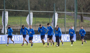 Antoñito realizó una parte del entrenamiento con el grupo