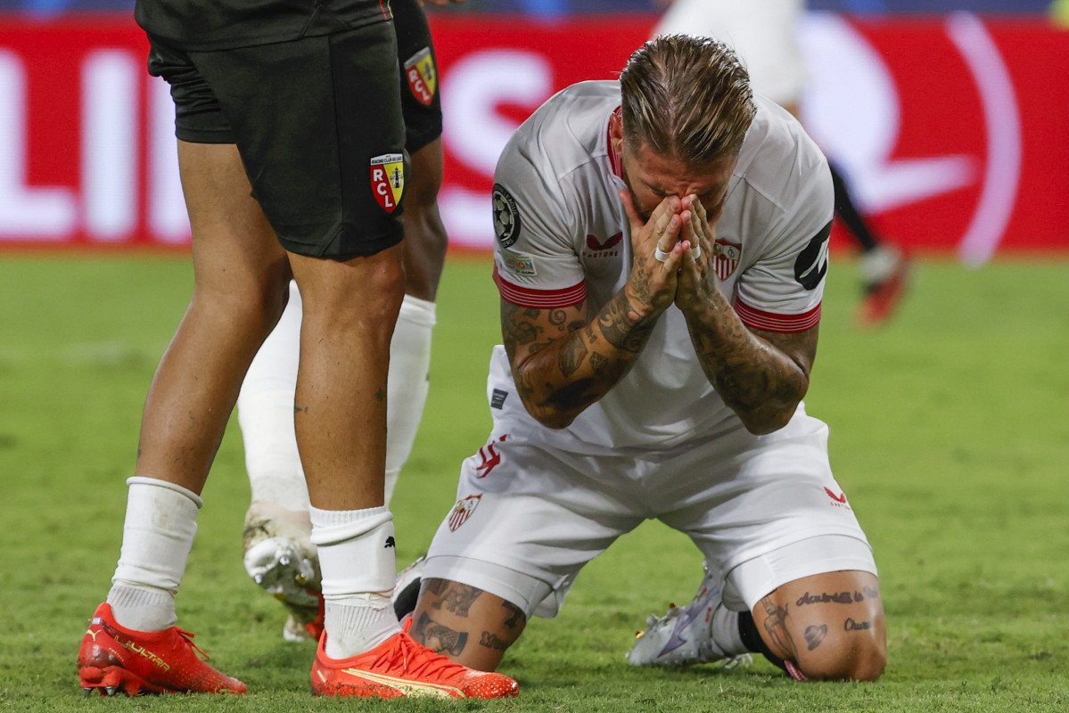 Sergio Ramos, durante el partido de Champions frente al Lens @EFE