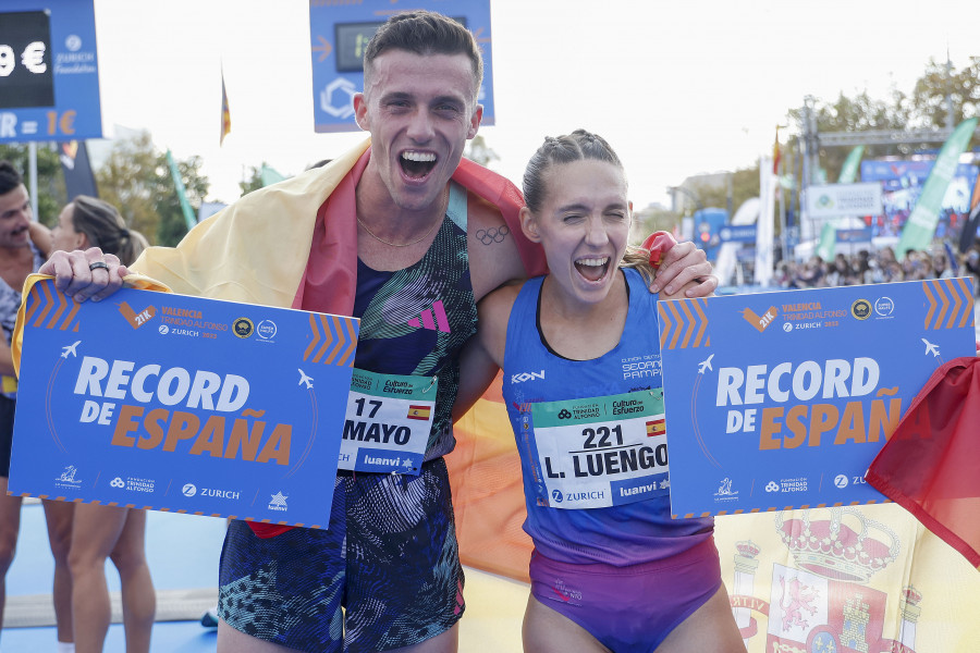 Carlos Mayo y Laura Luengo baten el récord de España de media maratón