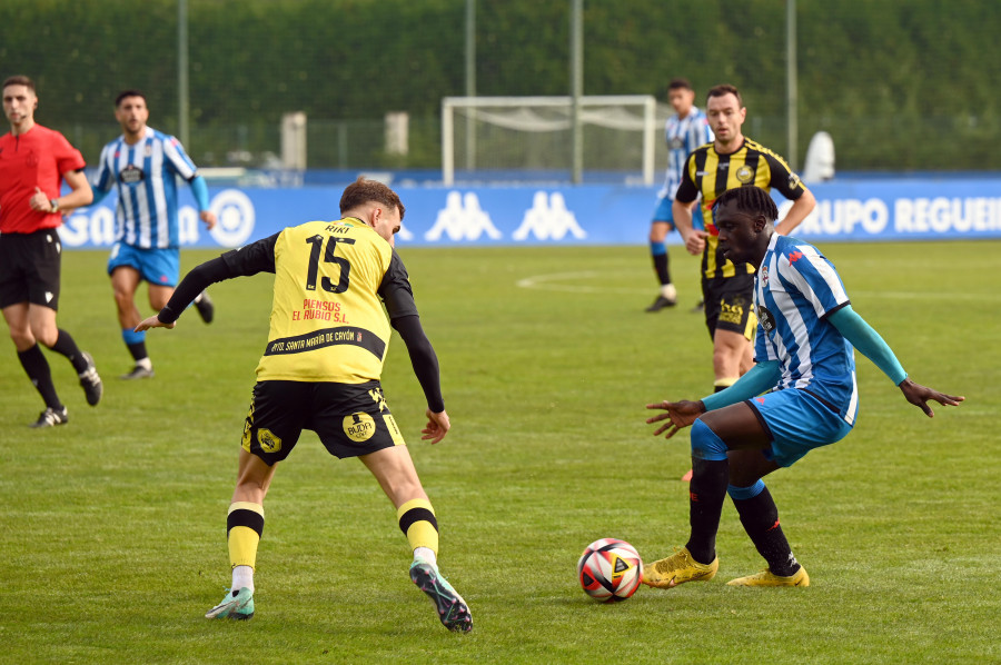 Derbi entre Fabril y Coruxo con ingredientes de partidazo en Abegondo