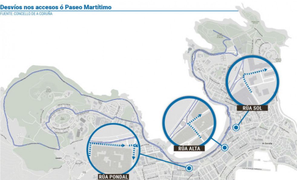 Carrera ciclista O Gran Camiño en A Coruña: cortes de tráfico y transporte a centros educativos