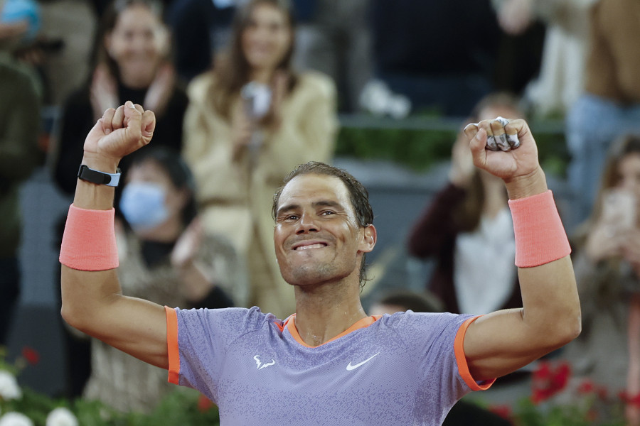 Rafa Nadal recupera su pegada en Madrid y vence a De Miñaur