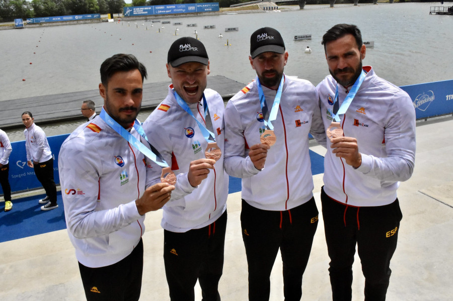 El K4 de Arévalo se lleva el bronce en un final ajustado