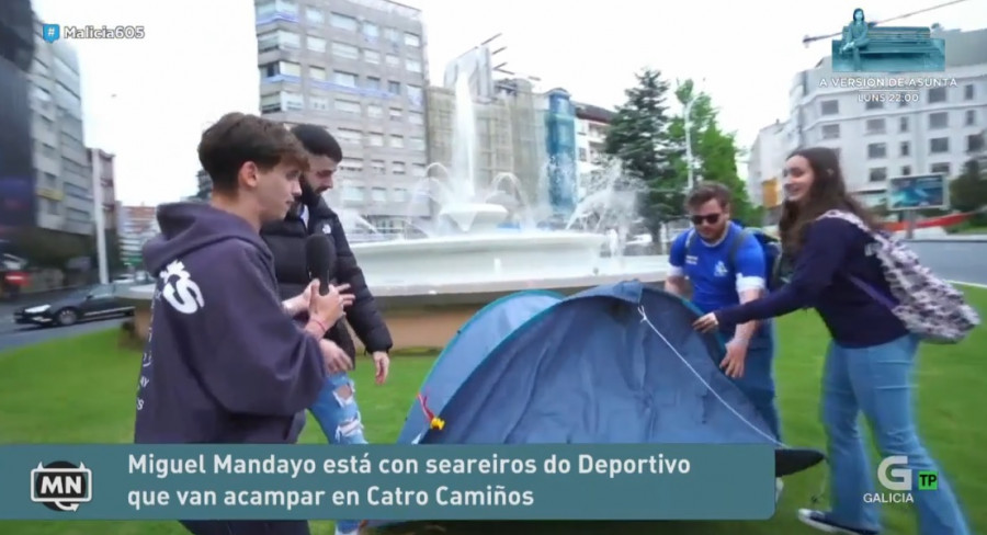 No, no hay hinchas del Depor acampados junto a la fuente de Cuatro Caminos