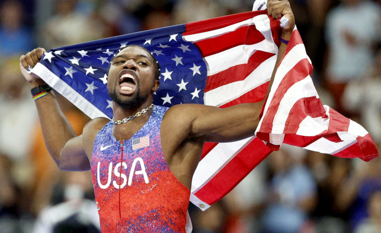 Noah Lyles y Yaroslava Mahuchikh ponen en pie al Estadio de Francia