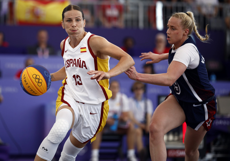 España vence a Estados Unidos en baloncesto 3x3 y asegura otra medalla