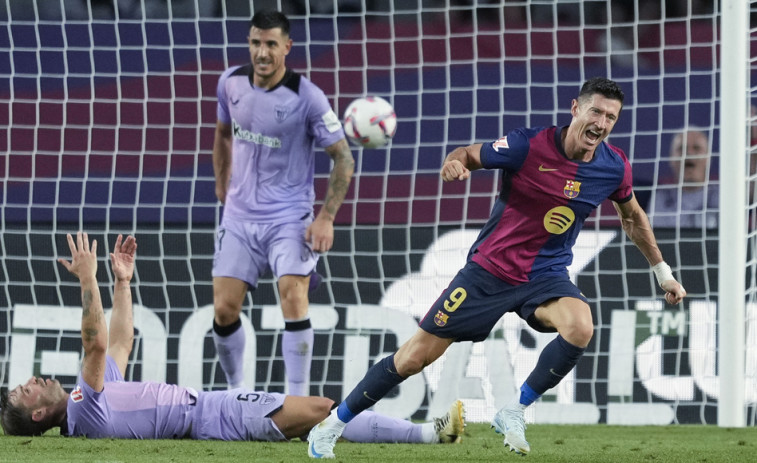 Lamine y Lewandowski le dan la victoria al Barcelona ante el Athletic (2-1)