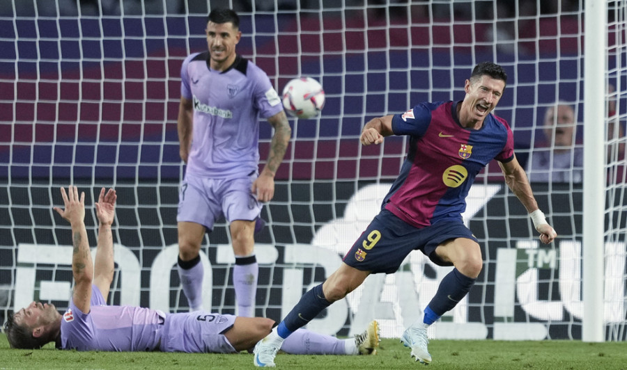 Lamine y Lewandowski le dan la victoria al Barcelona ante el Athletic (2-1)