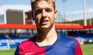 Rubén López, con el Barça B: 