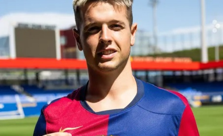 Rubén López, con el Barça B: 