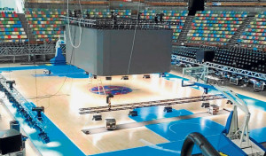 El Coliseum ya luce preparado para recibir al Básquet Coruña