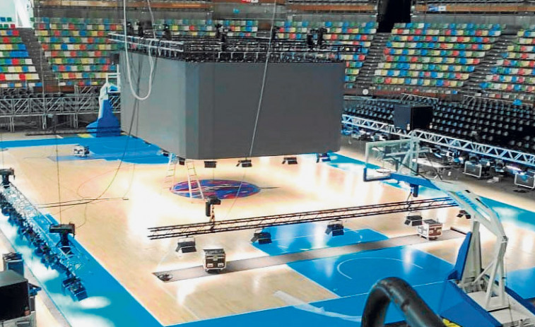 El Coliseum ya luce preparado para recibir al Básquet Coruña