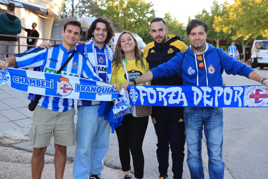 La afición del Dépor se hace notar en Albacete