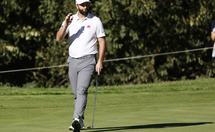 Rahm, con Patrick Reed y Sam Bairstow en las dos últimas jornadas del Abierto de España