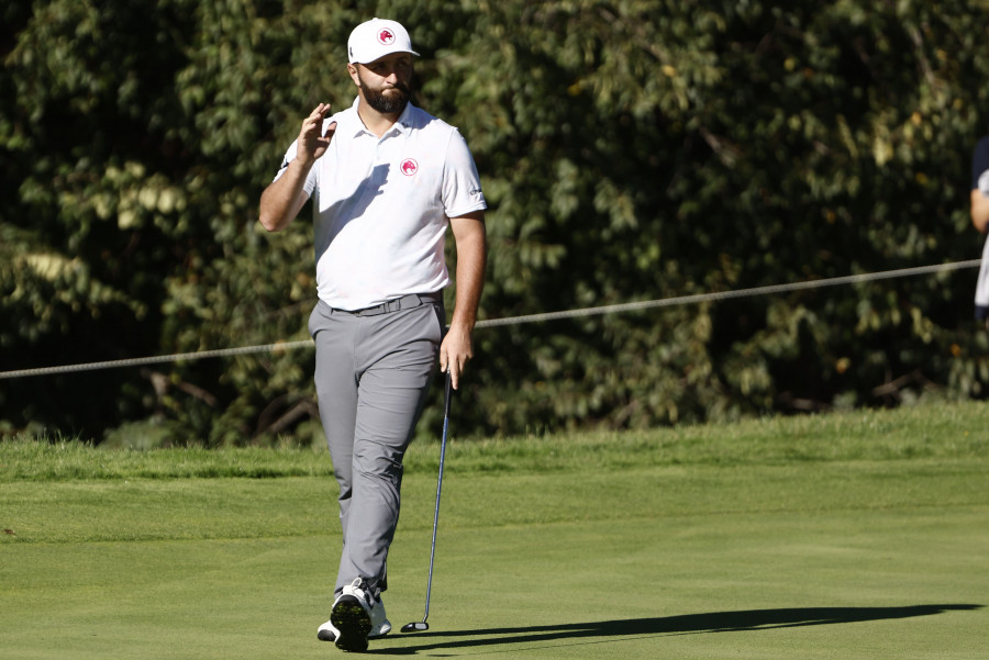 Rahm, con Patrick Reed y Sam Bairstow en las dos últimas jornadas del Abierto de España