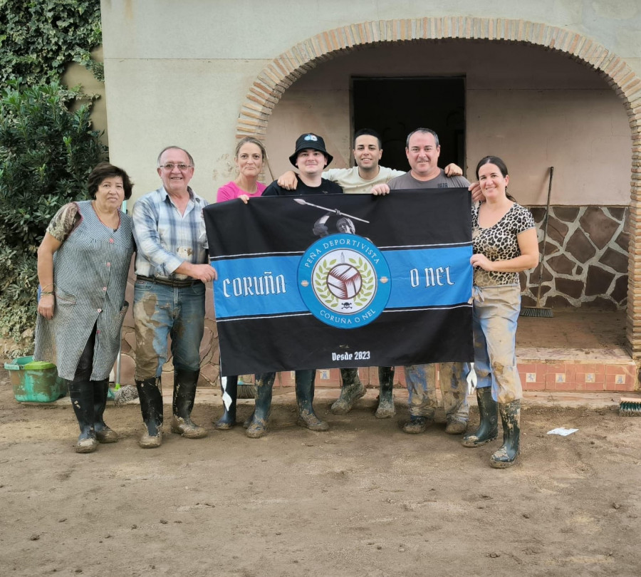 La peña deportivista Coruña o Nel volvió al barro