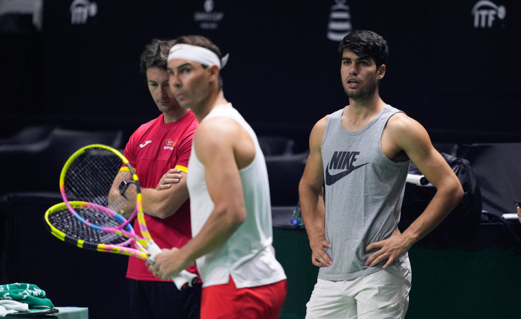 Nadal y Alcaraz entrenan juntos a buen nivel antes del debut en la Copa Davis