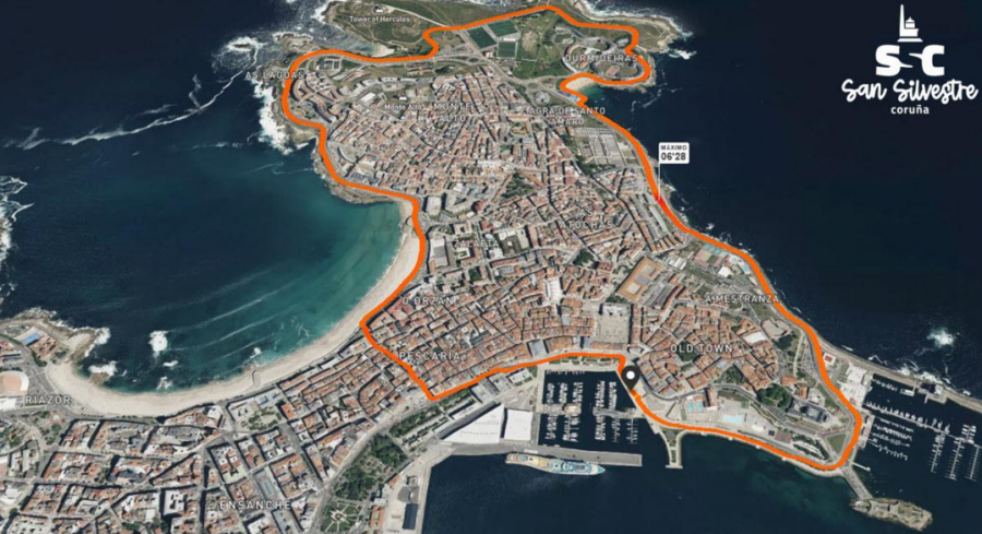 Este será el recorrido de la San Silvestre Coruña 2024